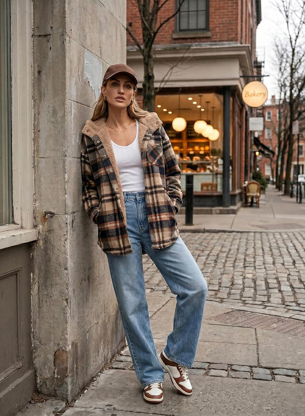 Hooded Fleece Plaid Shacket