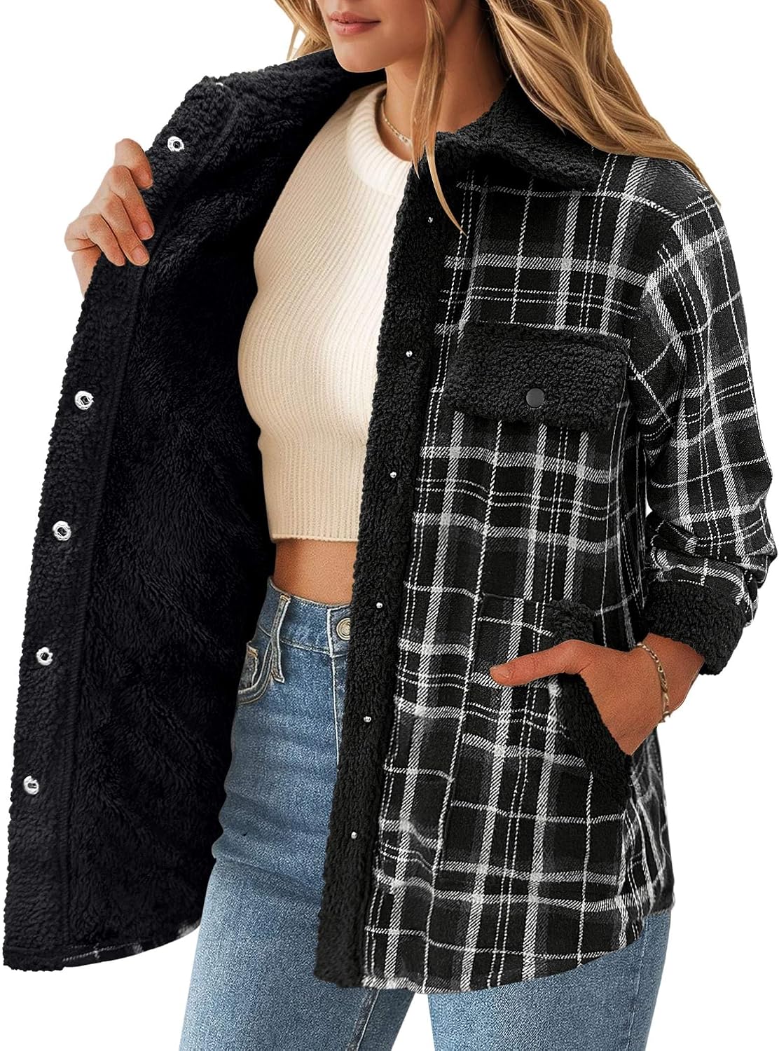 Flannel Jacket Fleece Shacket