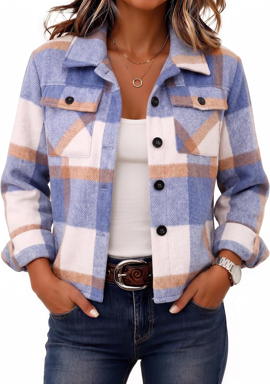 Cropped Plaid Shacket