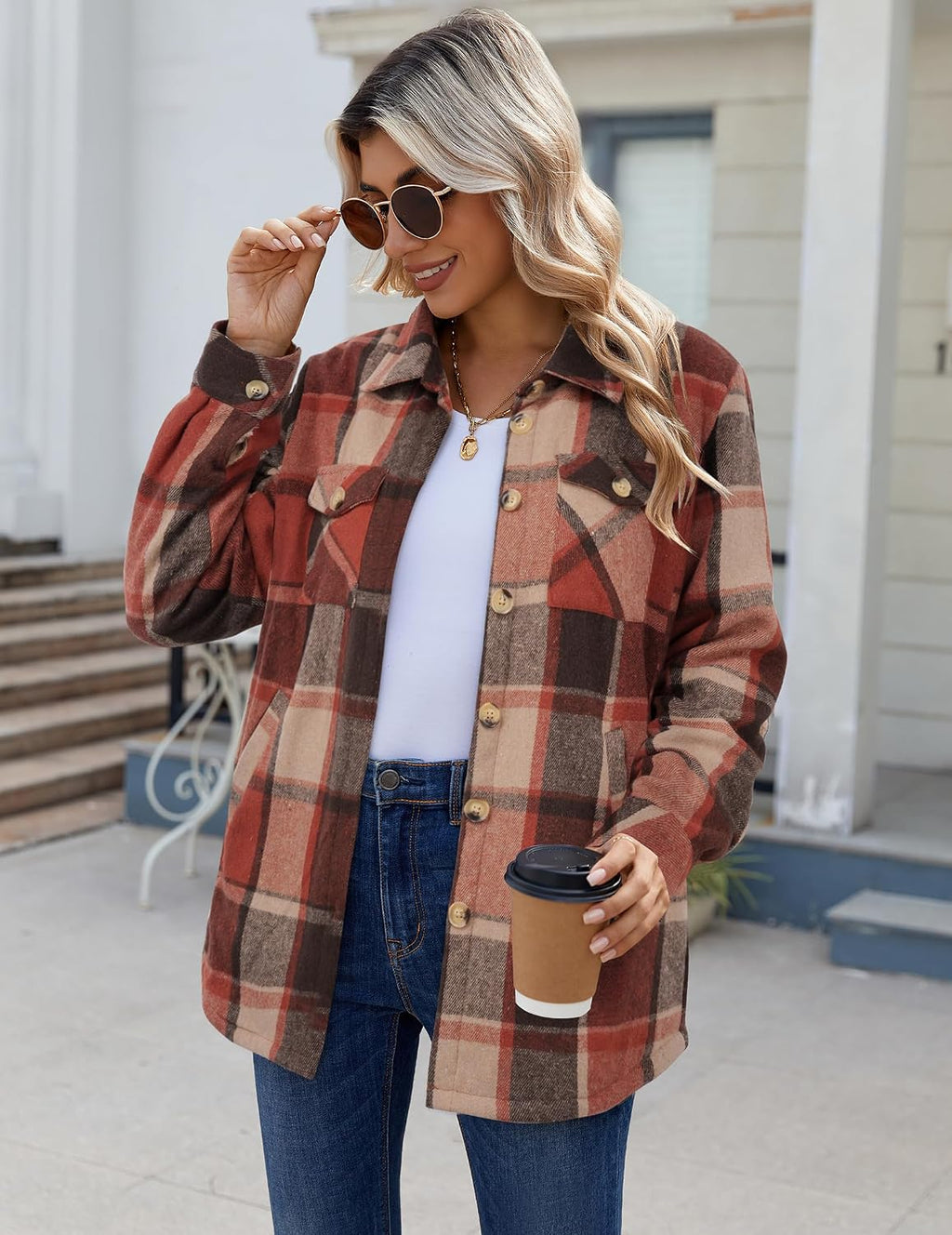 Sherpa Lined Plaid Coat