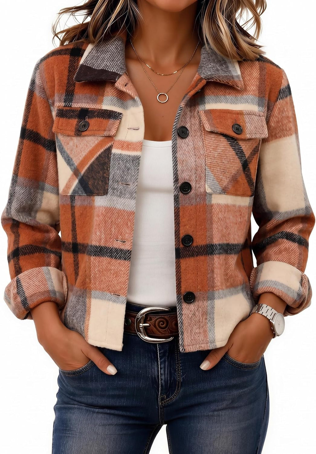 Cropped Plaid Shacket