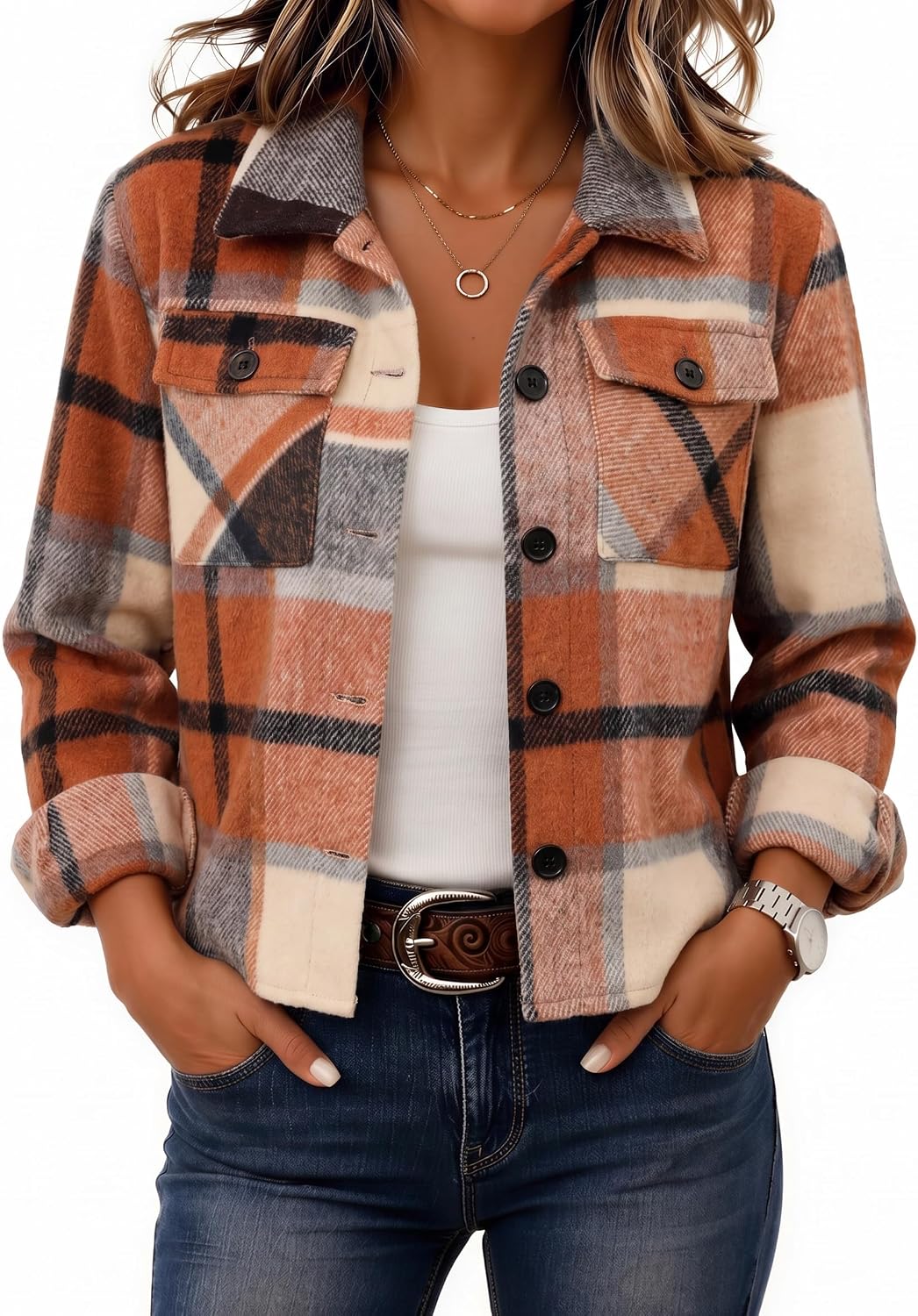 Cropped Plaid Shacket