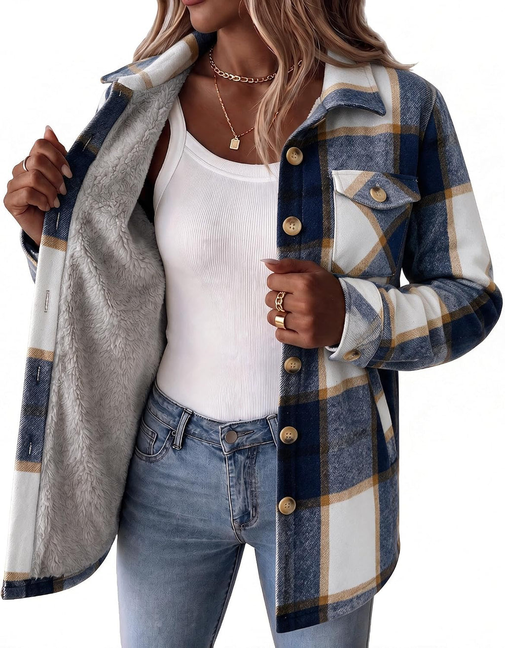 Sherpa Lined Plaid Coat