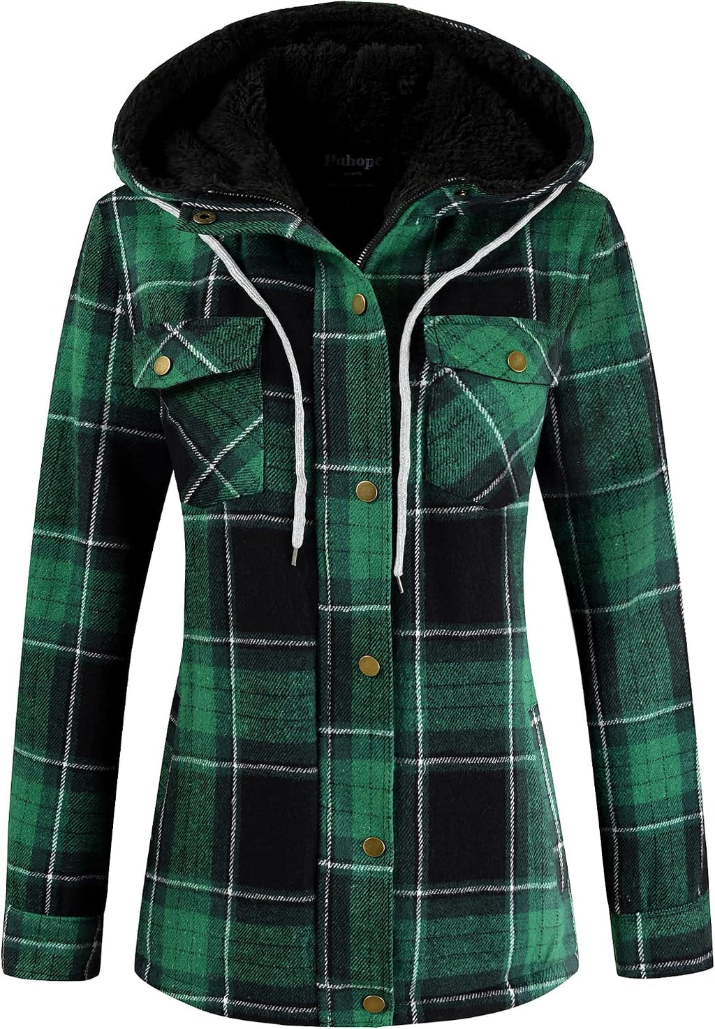 Sherpa Hooded Plaid Jacket