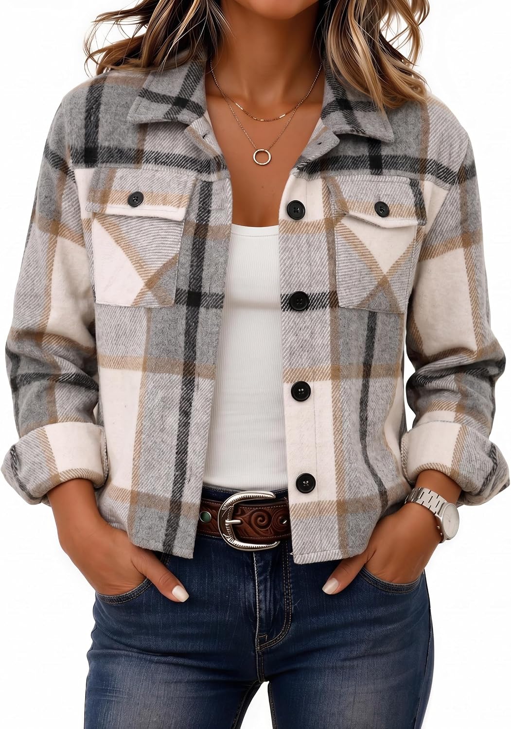Cropped Plaid Shacket