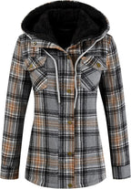 Sherpa Hooded Plaid Jacket