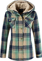 Sherpa Hooded Plaid Jacket