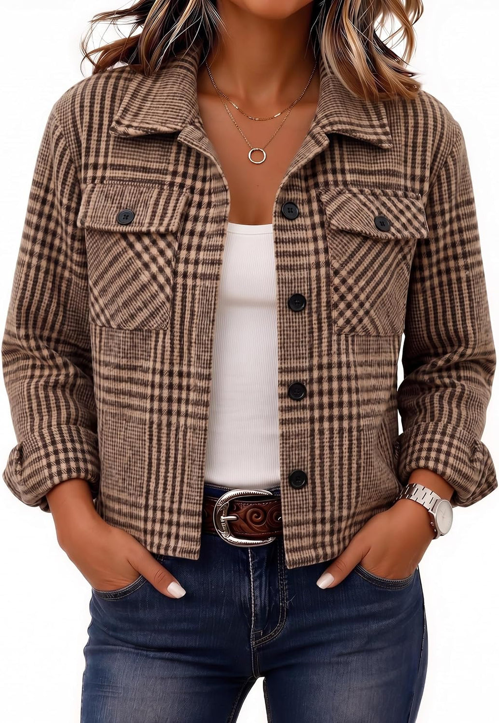 Cropped Plaid Shacket