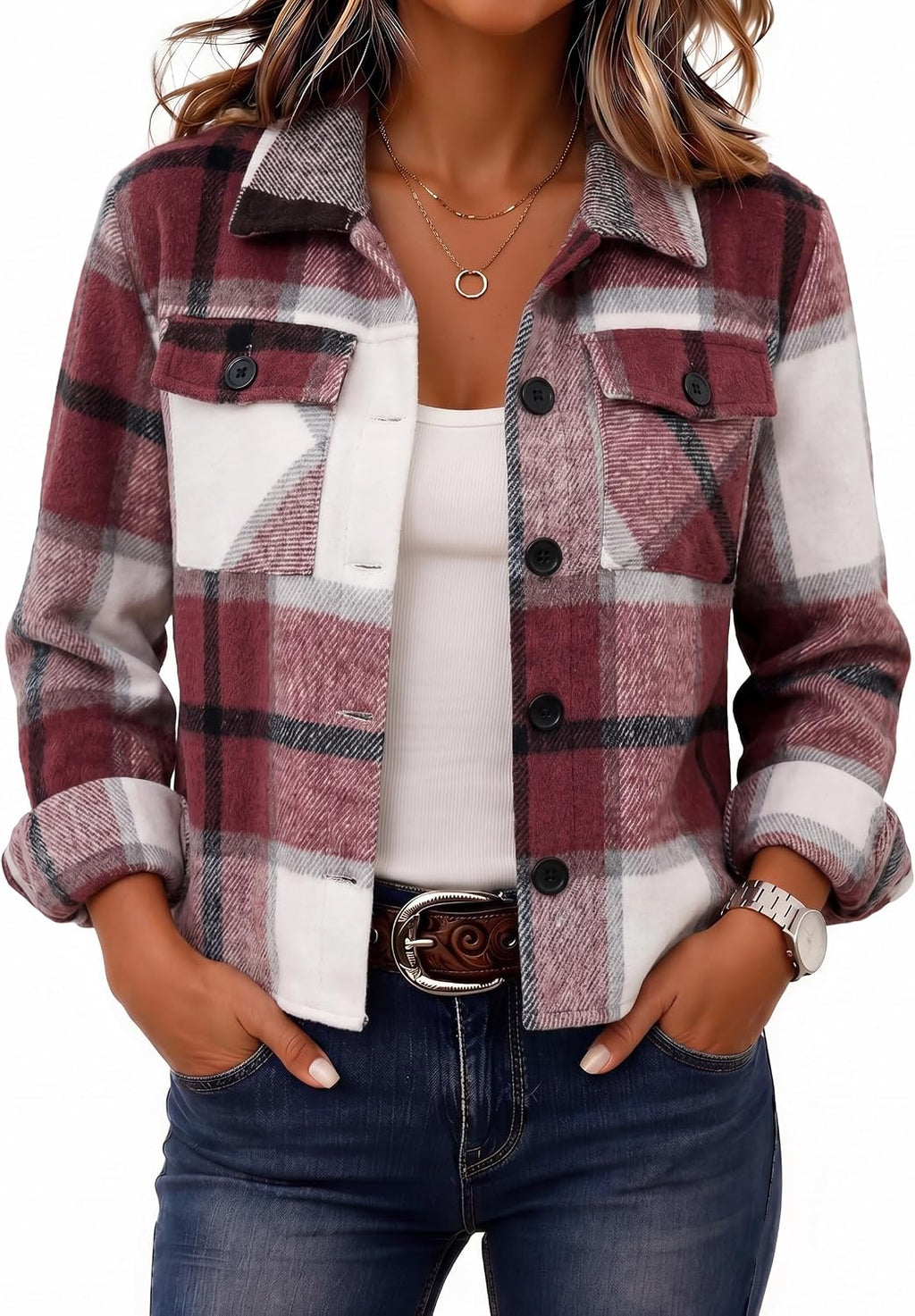 Cropped Plaid Shacket