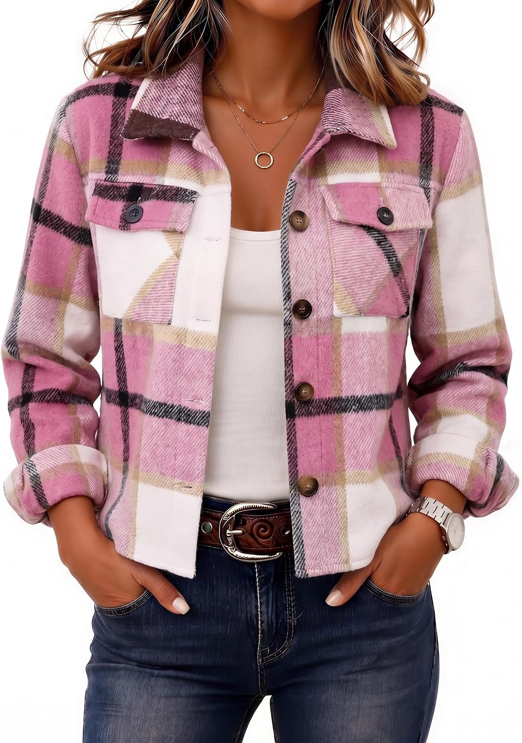 Cropped Plaid Shacket