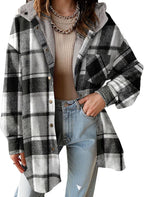 Hooded Fleece Plaid Shacket