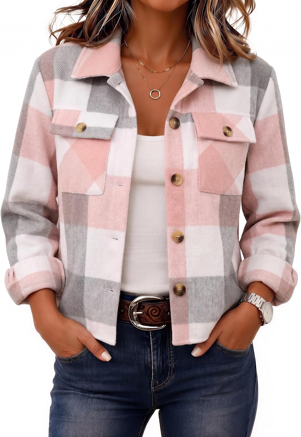 Cropped Plaid Shacket