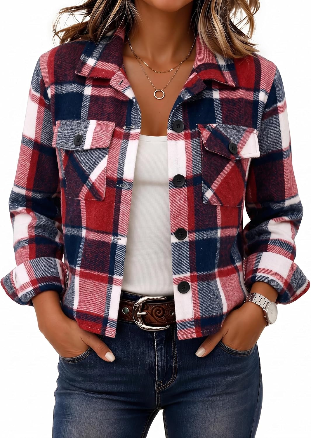 Cropped Plaid Shacket