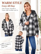 Sherpa Hooded Plaid Jacket
