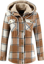 Sherpa Hooded Plaid Jacket