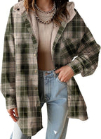 Hooded Fleece Plaid Shacket