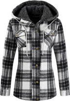 Sherpa Hooded Plaid Jacket