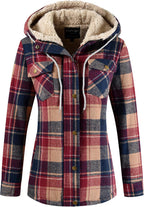 Sherpa Hooded Plaid Jacket
