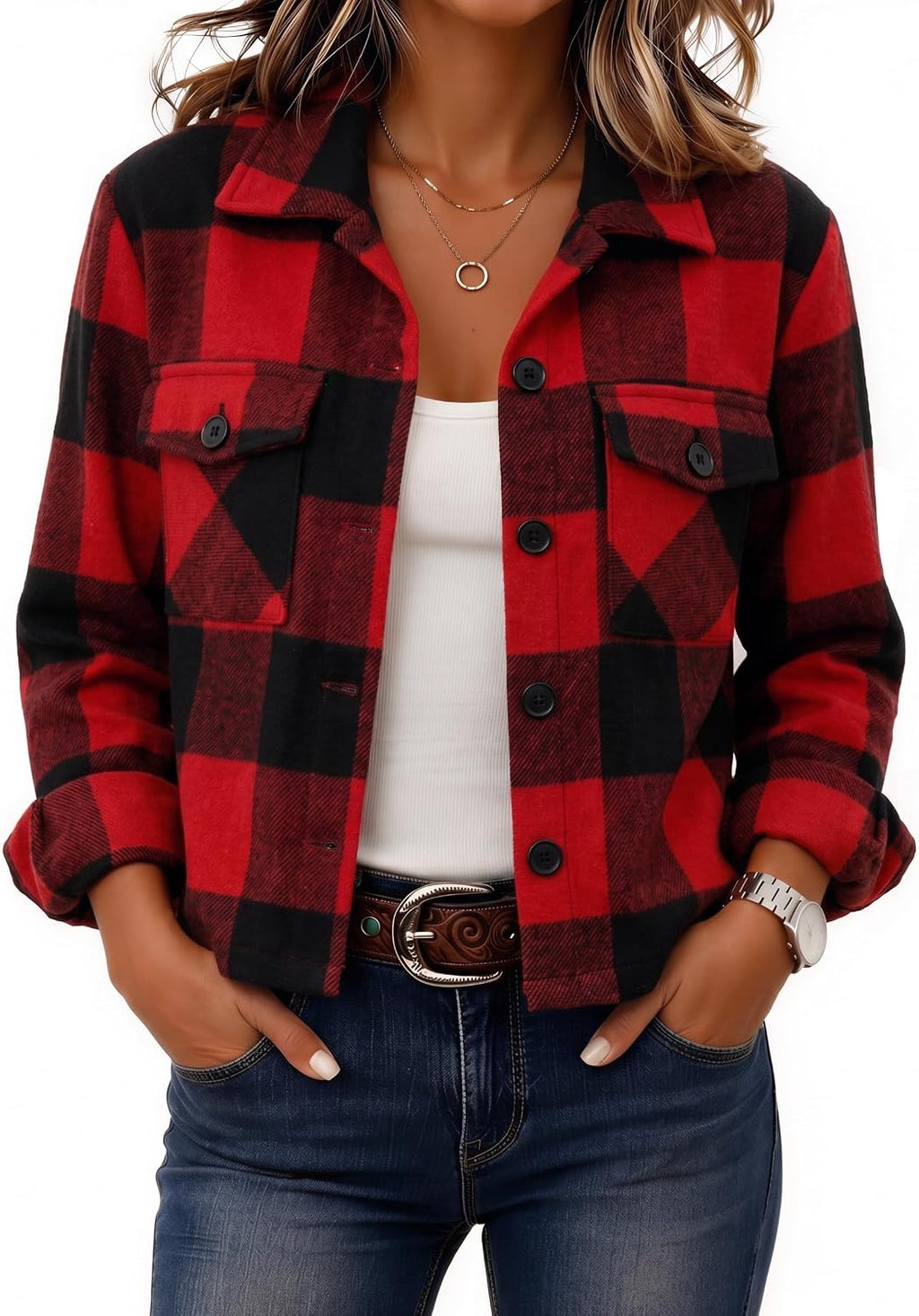 Cropped Plaid Shacket