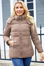 Packable Puffer with Hood Warm Lightweight