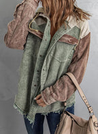 Corduroy Color Block Shacket