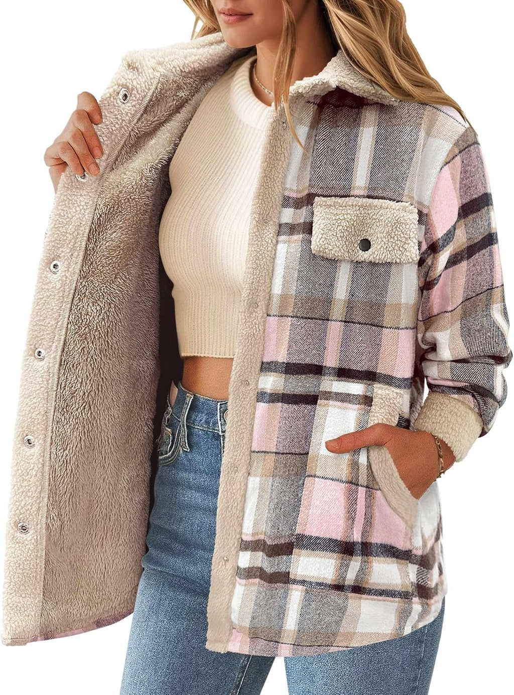 Flannel Jacket Fleece Shacket