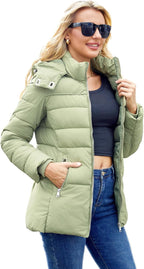 Packable Puffer with Hood Warm Lightweight