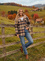 Hooded Fleece Plaid Shacket