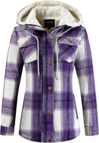Sherpa Hooded Plaid Jacket