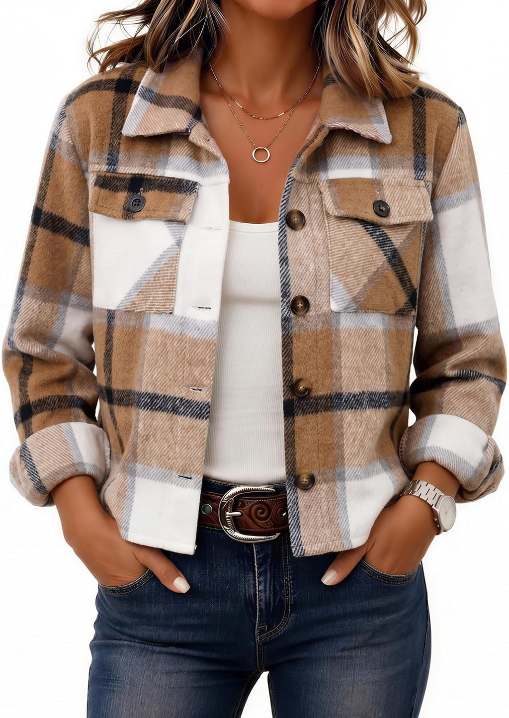Cropped Plaid Shacket