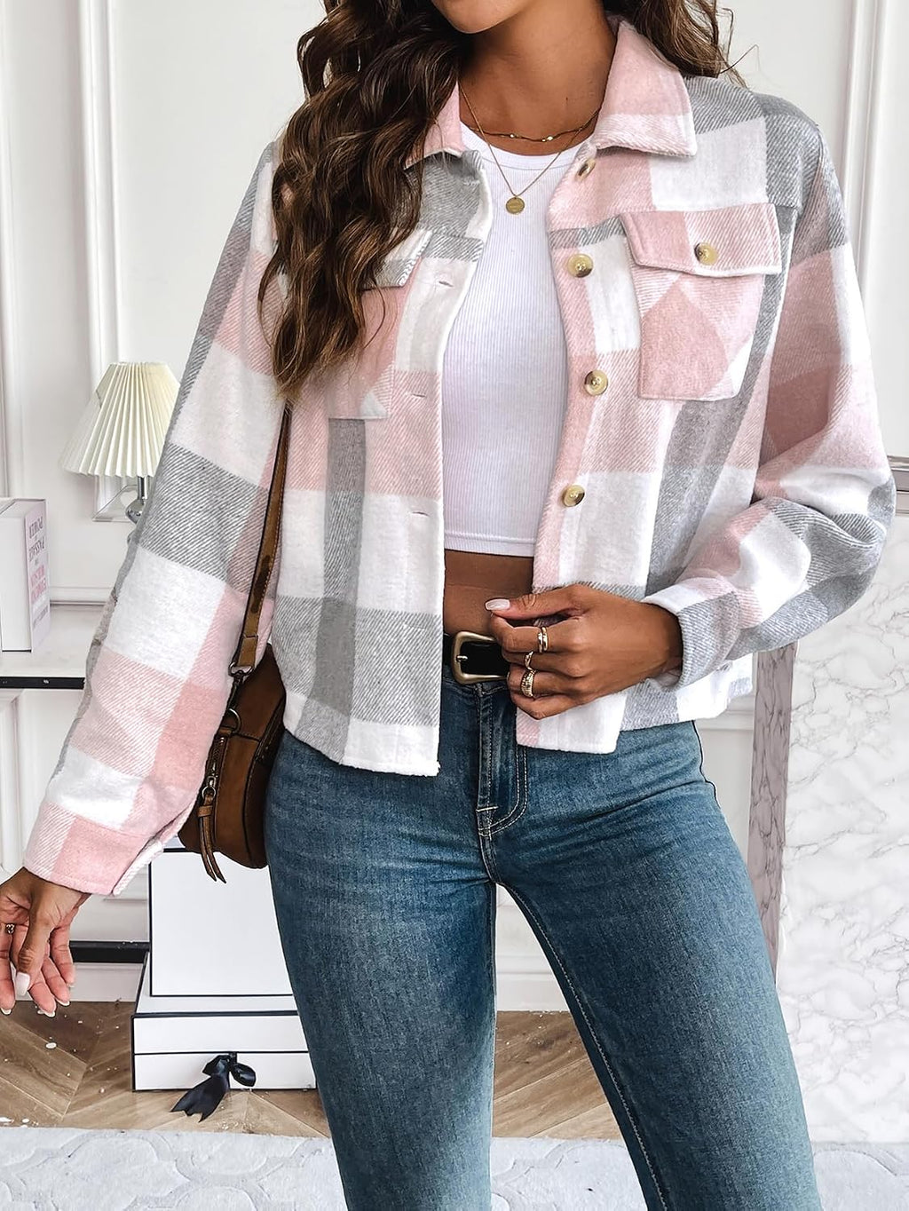 Cropped Plaid Shacket