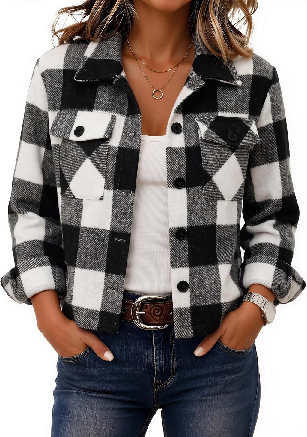 Cropped Plaid Shacket