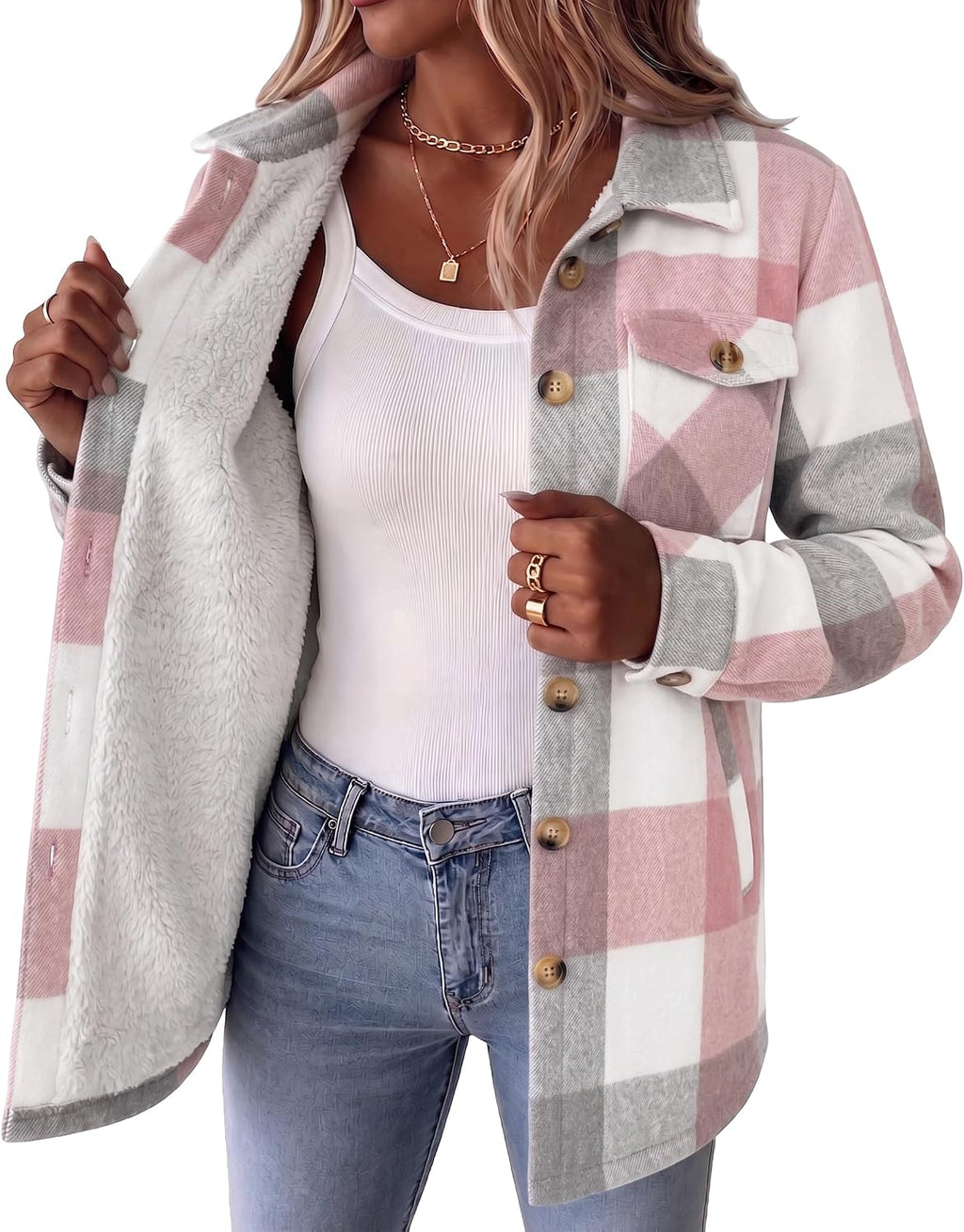 Sherpa Lined Plaid Coat