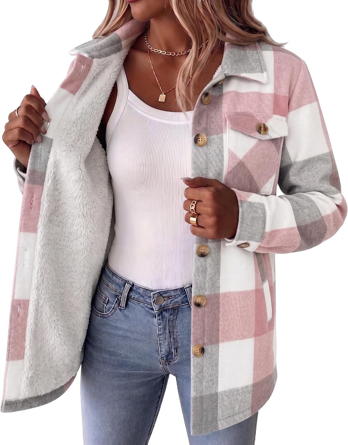 Sherpa Lined Plaid Coat