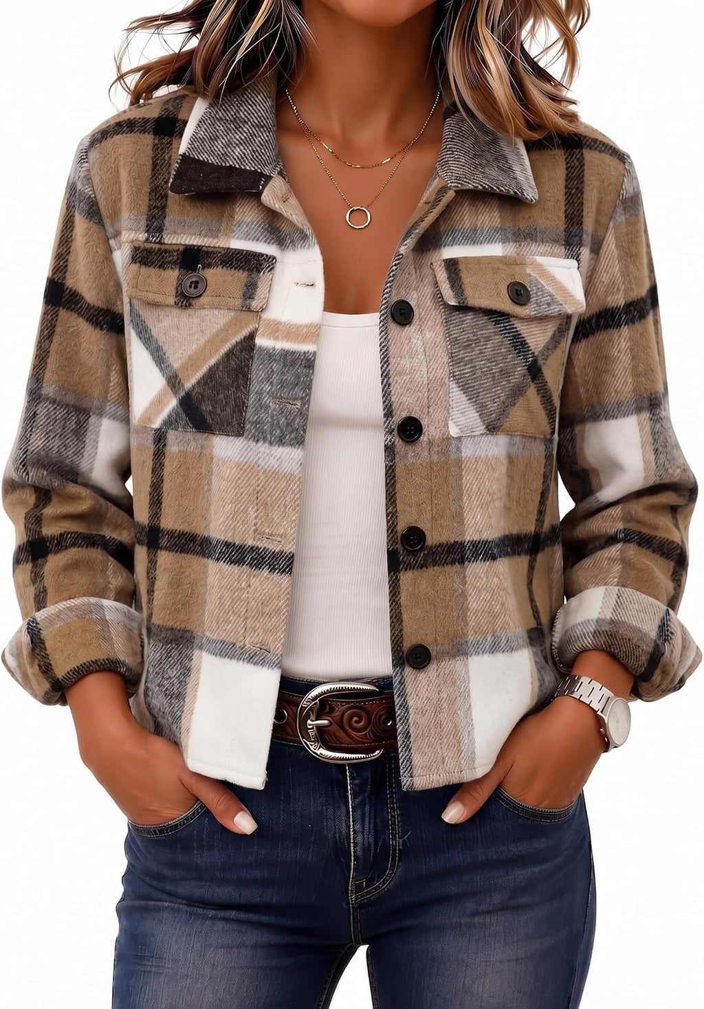 Cropped Plaid Shacket