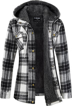 Sherpa Hooded Plaid Jacket