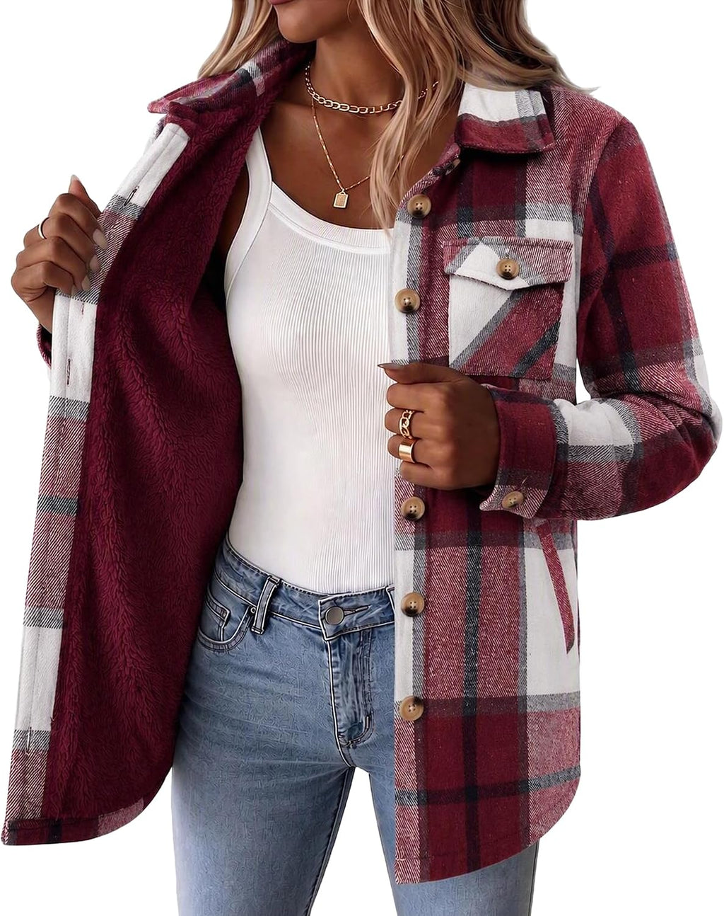 Sherpa Lined Plaid Coat