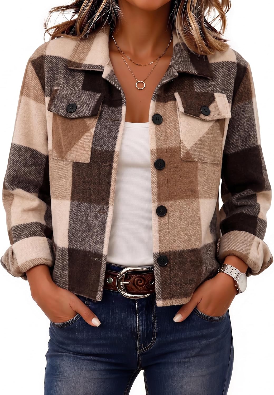 Cropped Plaid Shacket