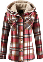 Sherpa Hooded Plaid Jacket