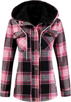 Sherpa Hooded Plaid Jacket