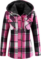 Sherpa Hooded Plaid Jacket