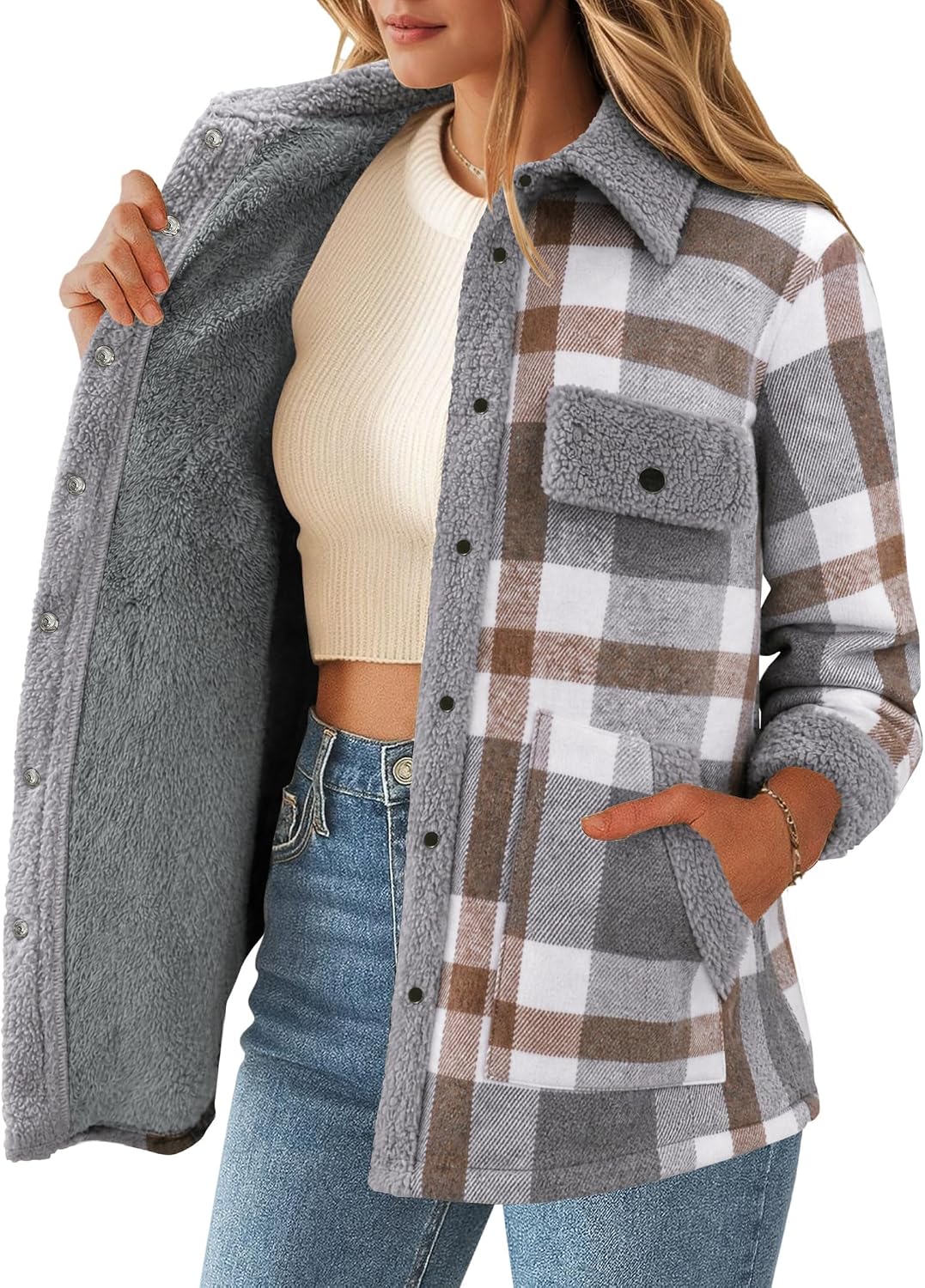 Flannel Jacket Fleece Shacket