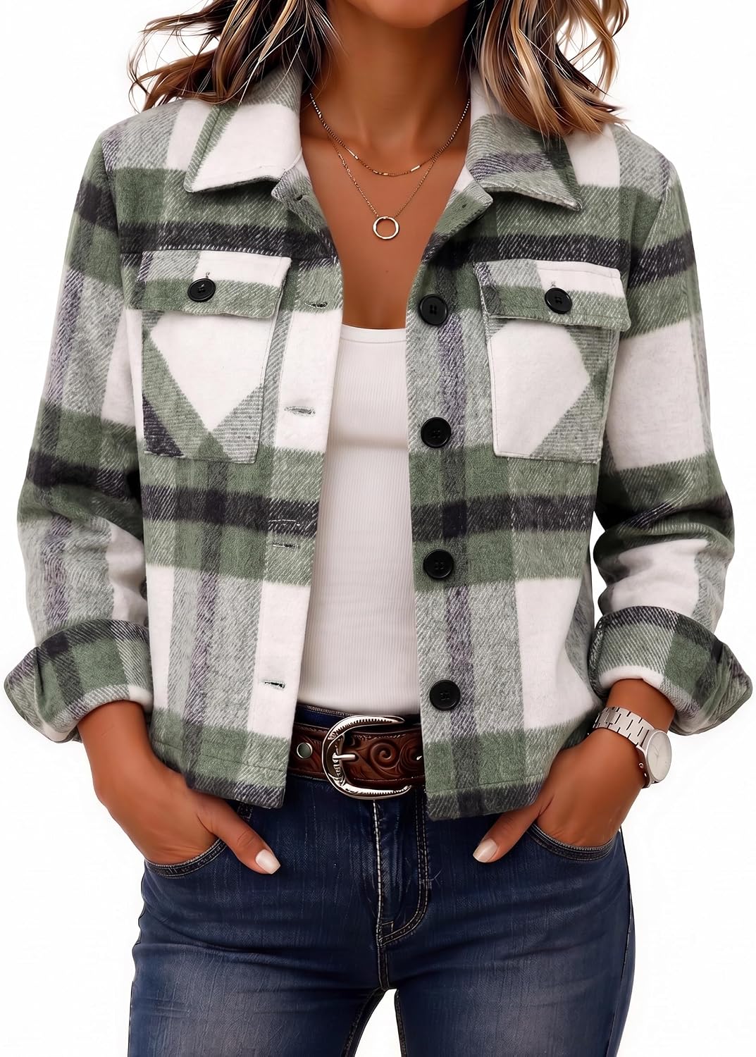 Cropped Plaid Shacket