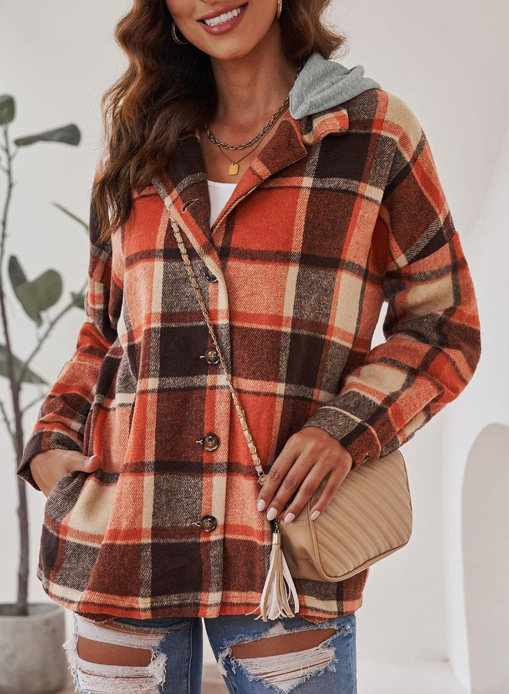 Hooded Flannel Shacket