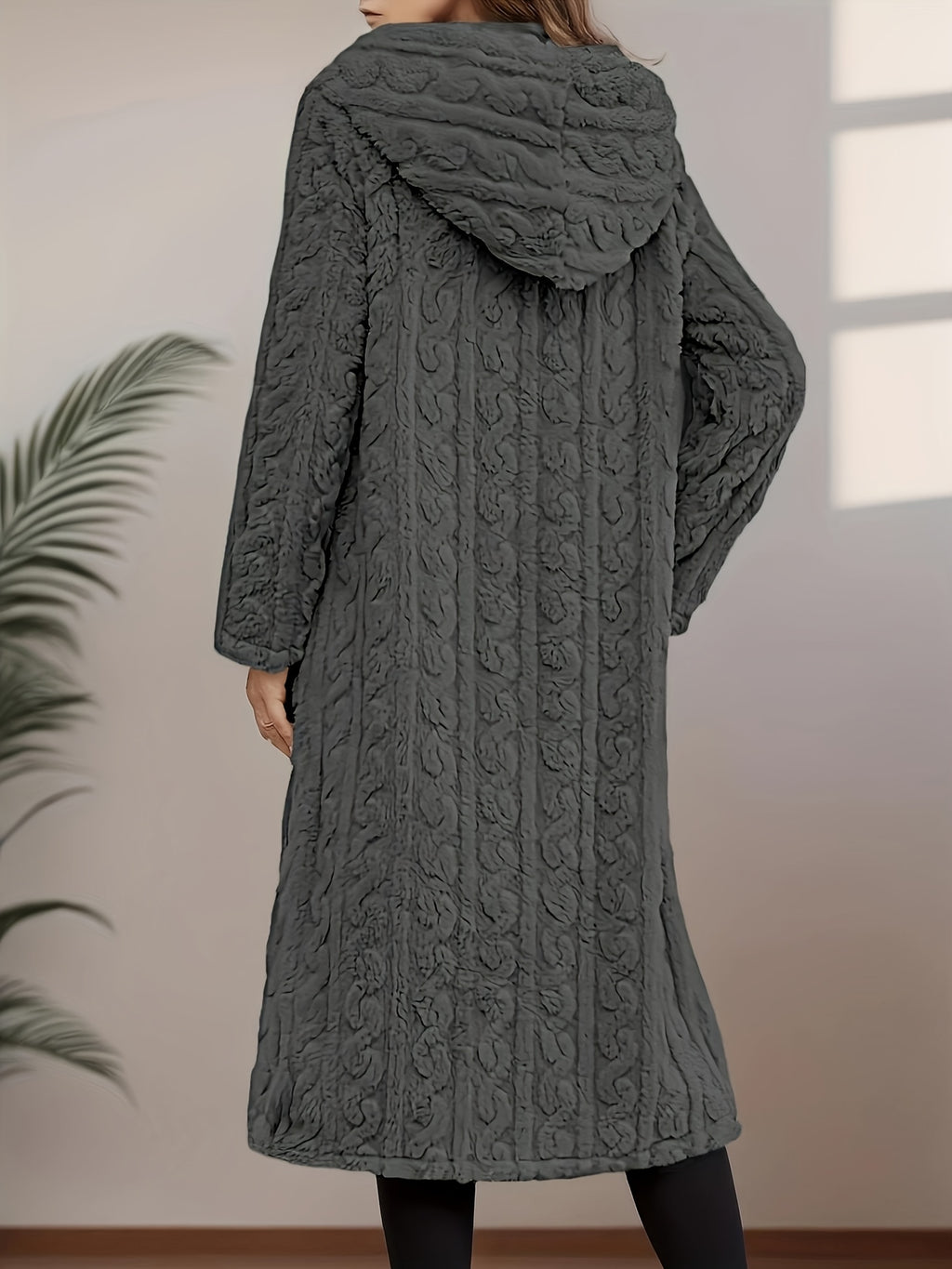Women's Fashion Casual Hooded Faux Trim Warm Long for Autumn/Winter