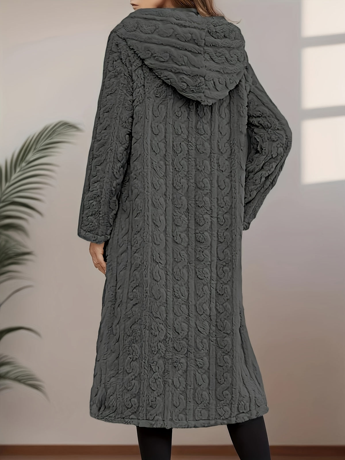 Women's Fashion Casual Hooded Faux Trim Warm Long for Autumn/Winter