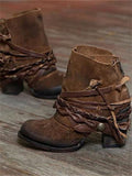 Genevieve | Lace-Up Braided Ankle Boots for Women