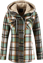 Sherpa Hooded Plaid Jacket