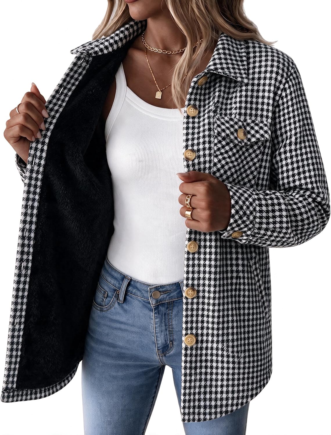 Sherpa Lined Plaid Coat