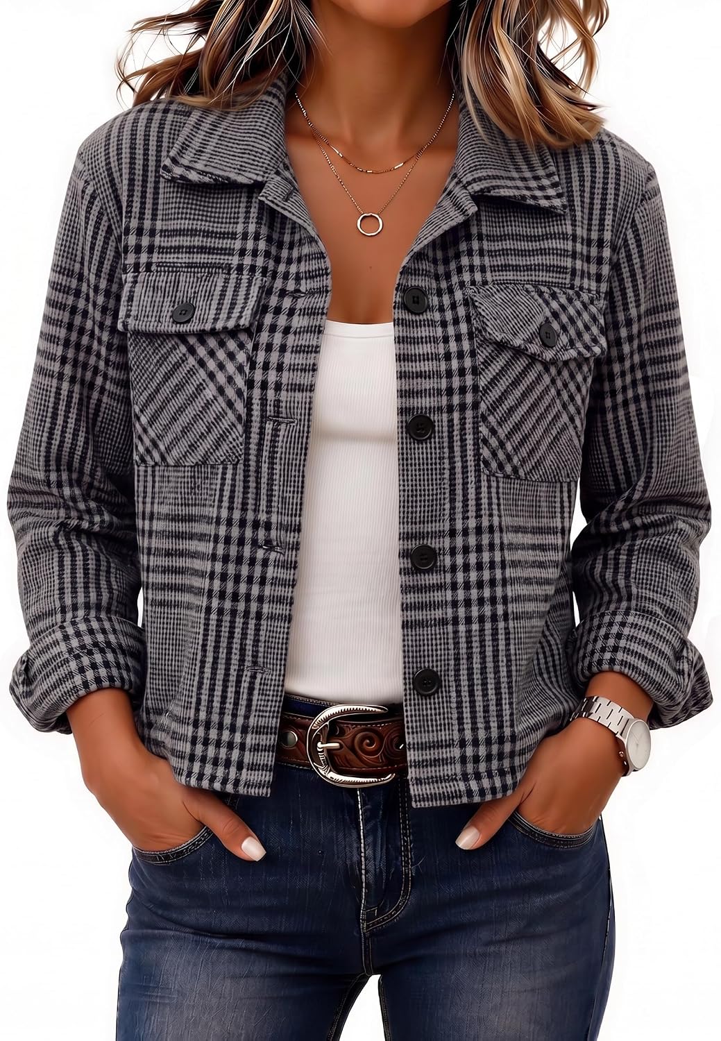 Cropped Plaid Shacket